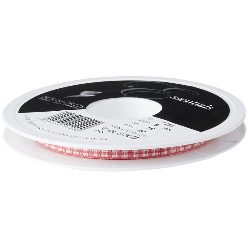 Berisfords 7391 20 m x 5 mm Traditional Check Gingham