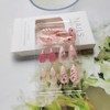 24Pcs Cat Eye Press on Nails Medium Almond Summer Flower
