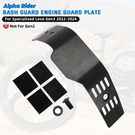 Alpha Rider Bash Guard Engine Guard Plate For Specialized Levo Gen3 2022-2024, E-Bike Mountain Bike Lower Frame Guard Cover Protection with Long Bolt Hard Anodised Black, Not for Gen2