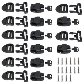 EMSea 8 Sets Spa Hot Tub Cover Clips Replacement Latches Clip Lock with Keys and Hardwares Broken Latch Repair Kit Have Slot Black