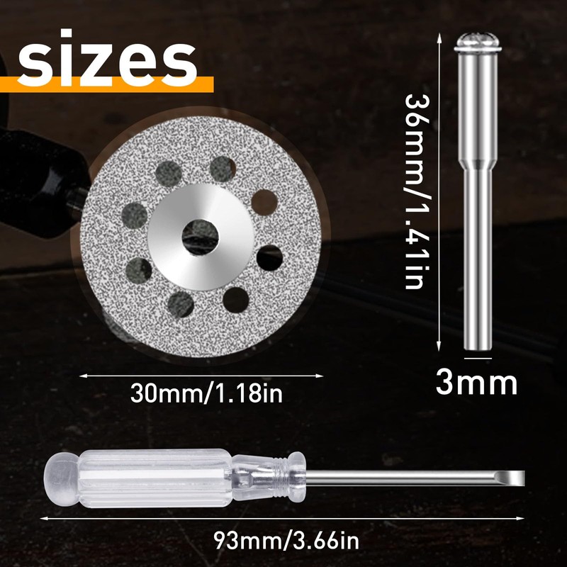 FOTYBEI 545 Diamond Cutting Wheel (30mm) 20pcs with 402 Mandrel