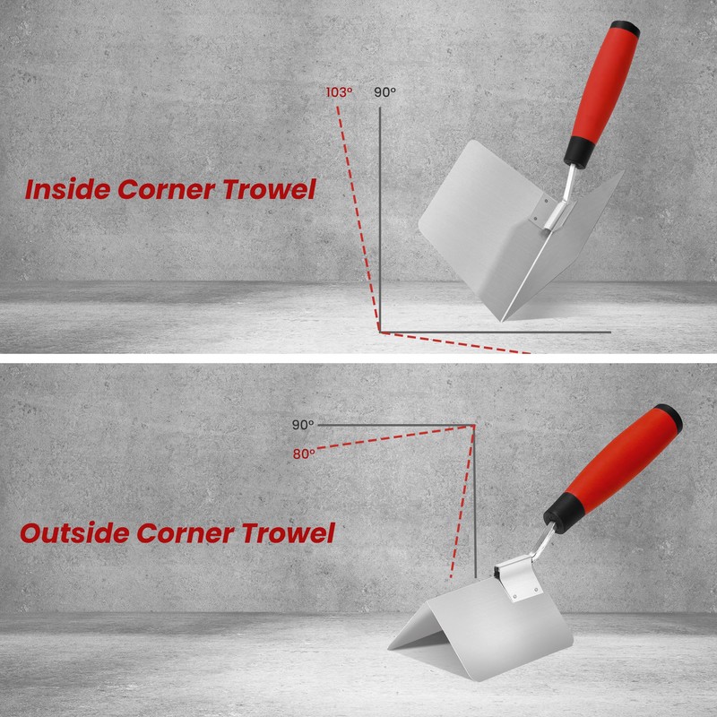 SUMED Drywall Corner Trowel 2 PC,SUMED 4'' Inside & Outside