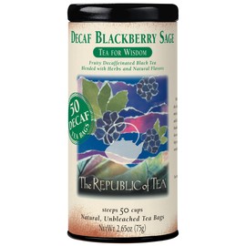 The Republic of Tea — Decaf Blackberry Sage Black Tea Tin, 50 Tea Bags, Environmentally- Friendly Decaffeinated Tea