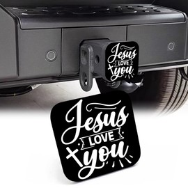 NITAHHHY Trailer Hitch Cover, Christian Jesus Love You Quotes 2 Inch Hitch Plug Covers Hitch Cover Tube Rubber Towing, Square Receiver Plug Cap for Cars Suvs Trucks