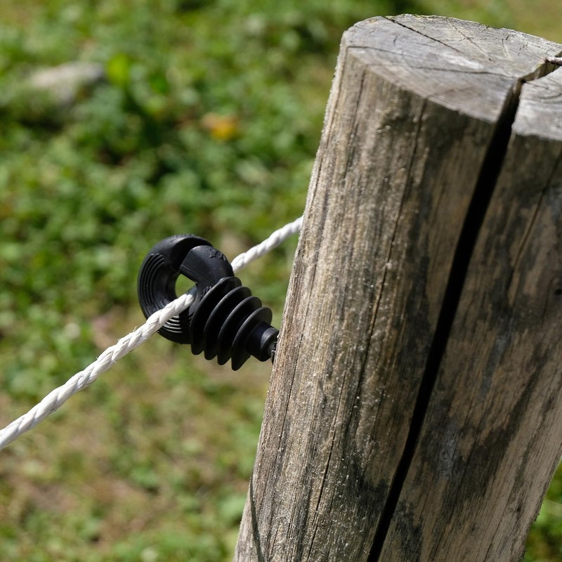 PATIKIL Electric Fence Insulator Screw-in Ring Insulator Wood Post Insulator