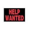 Hillman 839894 Help Wanted Sign, Black and Red Plastic, 8x12