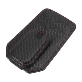 TUCKBOLD Car Sunglasses Clip Magnetic Universal Sun Visor Eyeglasses Holder Clip PU Leather Carbon Fiber 11x8cm 1 Pcs
