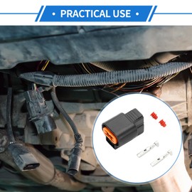 VekAuto 2 Pin ABS Sensor Connector Plug Kit Compatible for Mitsubishi, Waterproof 2.2 mm Series Plastic Black Female Wire Terminal Connector