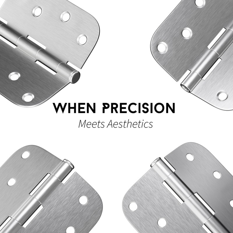 goldenwarm 3 Pieces Satin Nickel Door Hinges 4 x 4