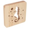 Wooden 3D LED Light Hollow Seahorse Pattern USB Power Supply