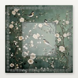 30mm 1-3/16" 4-Layer Engraved American Mahjong Set 160-Tile Chinese Red Heavyweight Portable Luxury Chinoiserie Garden EditionColor: green mahjong mat