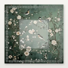 30mm 1-3/16" 4-Layer Engraved American Mahjong Set 160-Tile Chinese Red Heavyweight Portable Luxury Chinoiserie Garden EditionColor: green mahjong mat