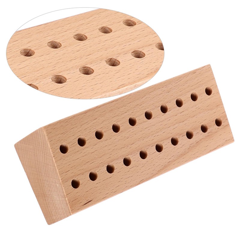 screwdriver Pliers Organizer 20 Holes Beech Wood Display Stand Base
