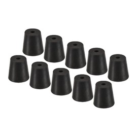 YOKIVE Pack of 10 Rubber Plugs with Hole Conical Plugs with High Temperature Resistance Protection Hole Large for Lab Industry (Black 18 mm to 24 mm)