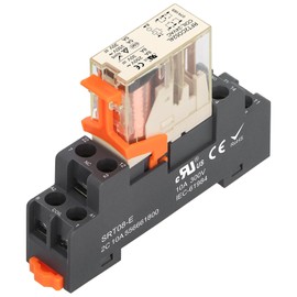 Weasch Power Relay RFT2CO524L, AC 24V Coil, 8 Pin 8A, DPDT 2NO 2NC, with LED Indicator Light and Plastic Clip Socket Base UL Certification (1)