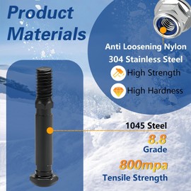 KPALAG 10PCS Snow Blower Shear Pin Sets (10 Pins & 10 Lock Nuts) Compatible with 24-inch & 28-inch Self-Propelled 2-Stage Snow Blower EGO Snow Blower Replace# : ASP2400D