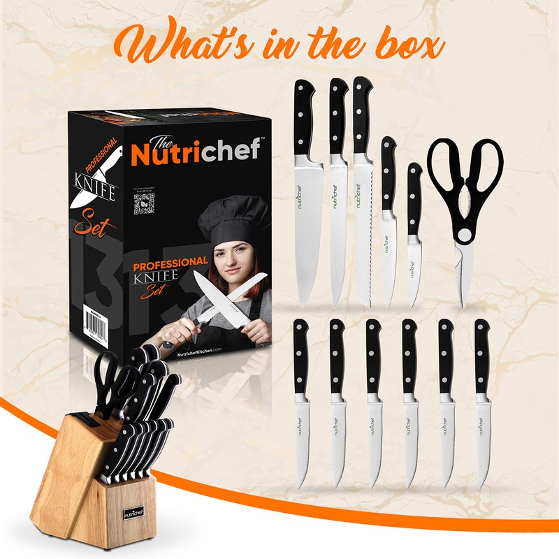 13 Piece Kitchen Knife Set - German Stainless Steel Kitchen