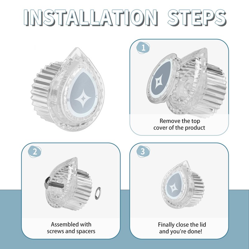 Betinyar Acrylic Shower Handle, Shower Handle Replacement, Shower Faucet Handle,