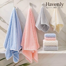 Luxurious Velvet Cloud Absorbent Quick-Dry Towel Set for Bath, Pool & Beach Twilight Towel Set (Purple) (35x75cm + 85x150cm)