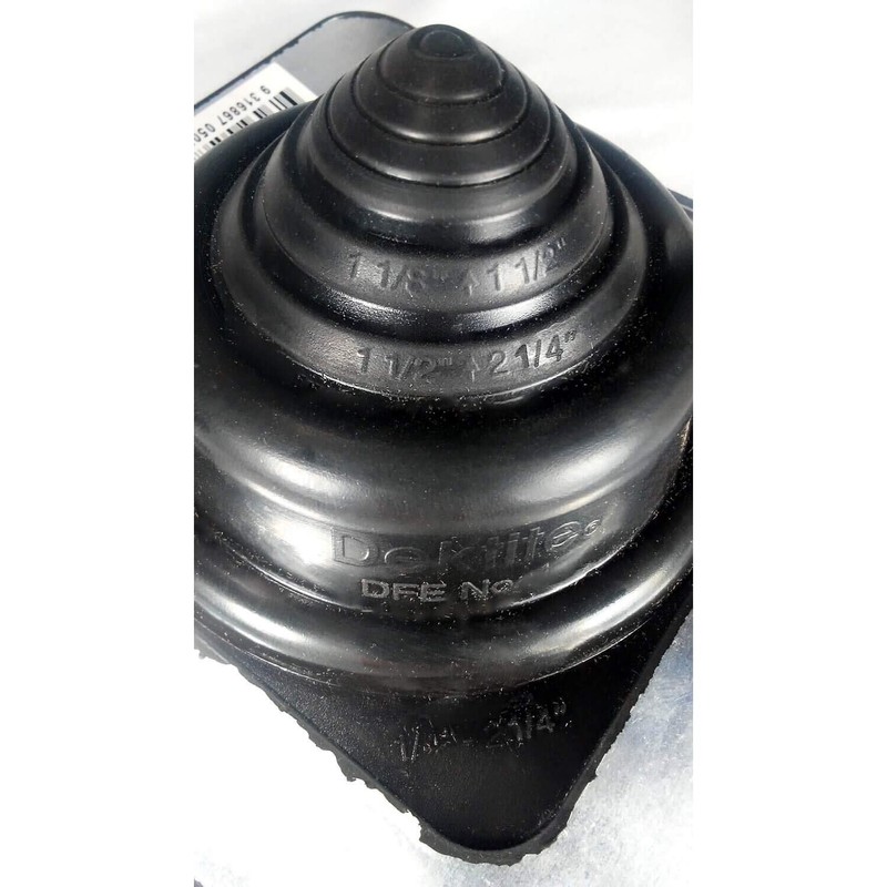 #1 (1/4" - 2-1/4") SQUARE BLACK EPDM Flexible Pipe Flashing,