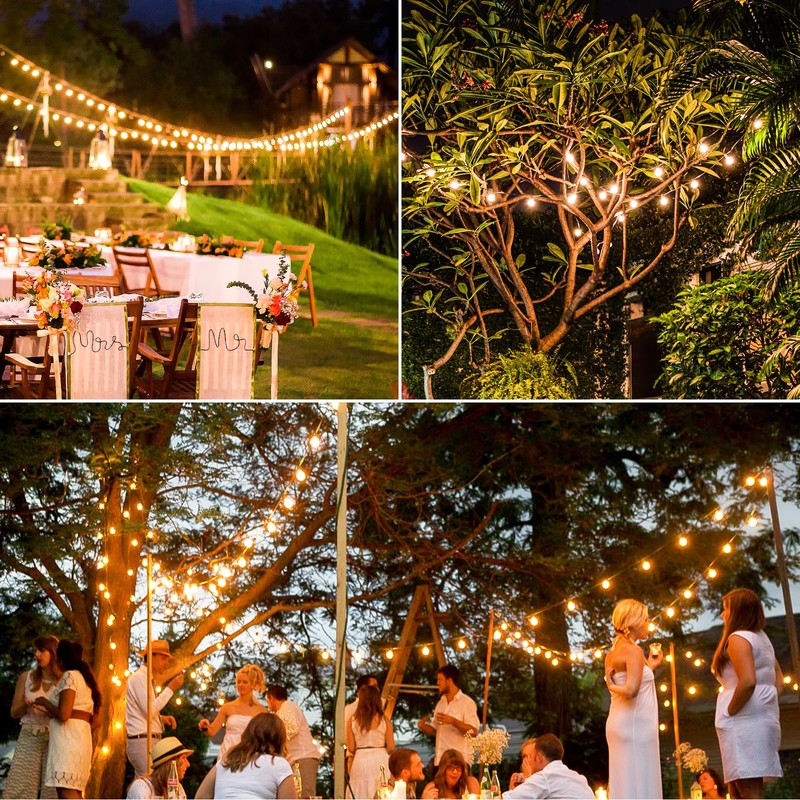 50FT Solar String Lights, Waterproof LED Outdoor String Lights, G40