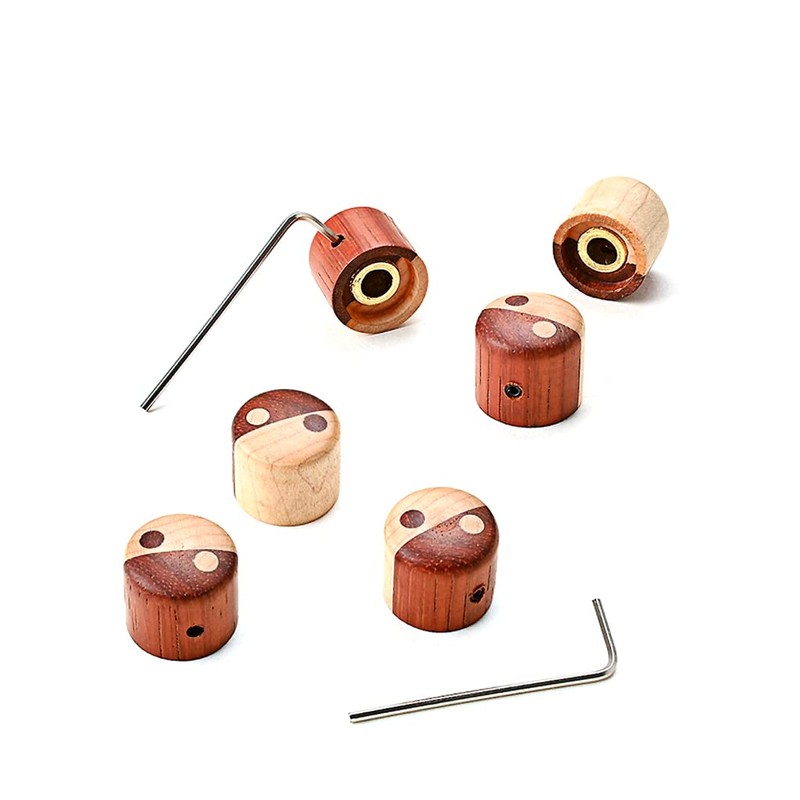 Ogdni 3pcs Wood Guitar Knobs Bass Dome Knobs Audio Knob