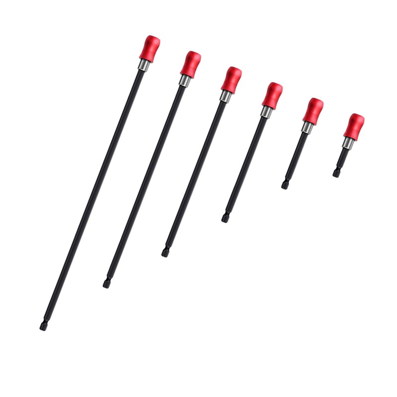 6PCS Bit Extension Bars Hex Socket 6.35mm Extension Bit Holder