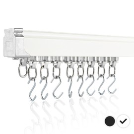 Jos-Haz Ceiling Curtain Track Set - 3ft-16.4ft / 5 Meter - Ceiling Track for Curtains-Room Divider - Curtain Track Ceiling Mount For Living Room Bedroom Drop Ceiling Shower-Ceiling Track System