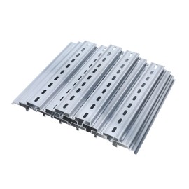 NORJIN 20 Pieces 8inch DIN Rail Slotted RoHS, Aluminum DIN Rail 8 Inches Long, 35mm Wide, 7.5mm High