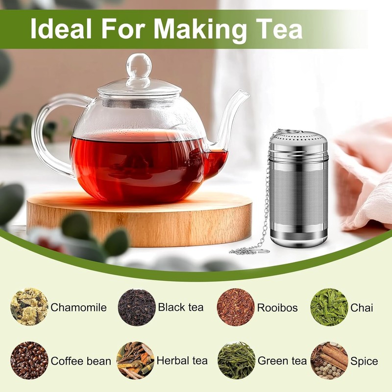 2pcs Tea Infuser, 304 Stainless Steel Tea Strainers for Loose