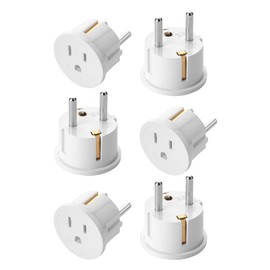 Bates- European Travel Plug Adapter, 6 Pack, Type E/F, European Plug Adapter, US to Europe Plug Adapter, Adapter for Europe Plug, US to EU Plug Adapter, Travel Adapter Europe, Plug Adapter Europe