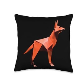 Origami Master Folding Paper Craft Origami Dog Japanese Art Paper Folding Artist Throw Pillow, 16x16, Multicolor