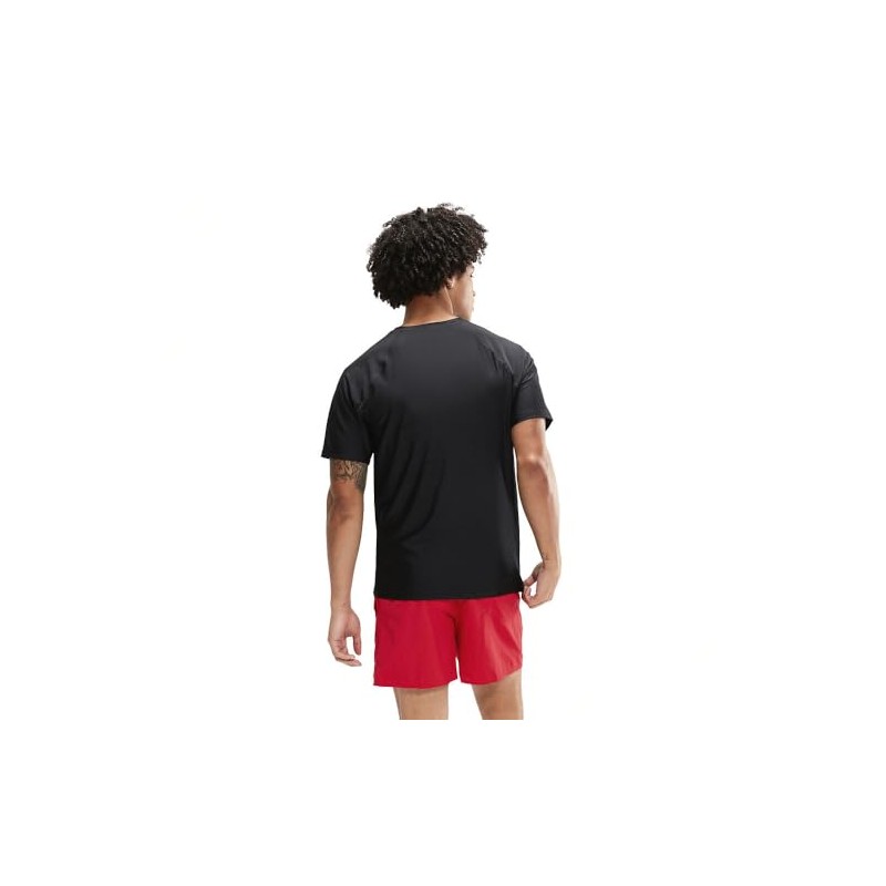 Speedo Men's Essential Short Sleeve Rash top, Black, Large