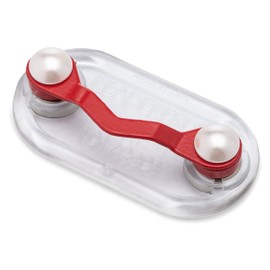 Readerest Magnetic Eyeglass Holders, Eyewear Accessory Clip for Readers & Sunglasses, Glasses Holders for Women, ID Badge Clip, Gift for Mom & Grandma, USA Made (Red + Pearls)