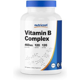 Nutricost High Potency Vitamin B Complex 460mg, 120 Capsules - with Vitamin C - Energy Complex