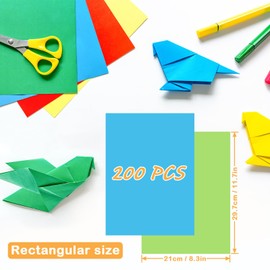 moinkerin 200 Sheets Origami Paper A4 29.7 x 21 cm Craft Paper 70 g/m² Double-Sided for DIY Crafts Projects
