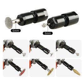 3MM & 6MM (1/8" & 1/4") Angle Grinder to Straight Grinder Adapter - 5/8-11 Thread Converter for DeWalt/Makita - Accessories for Rotary Bits:_3MM+6MM+5PCS Saw Blade