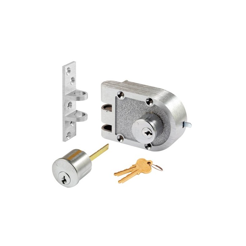 Segal SE 19323 Bronze Deadlock, 2 Cylinder, Flat Strike, Brushed