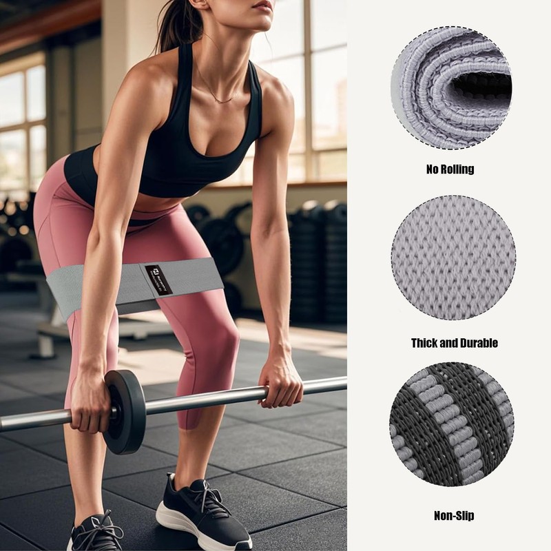 Fabric Hip Resistance Bands Set and Professional Long Non-Latex Elastic