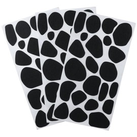 hobbyhub 12 Sheets Adhesive Felt Circles, Black Messy Dots Sticker Self-Adhesive Irregular Dots Circle Stickers for Party Supplies, DIY Projects