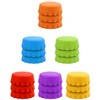 18 PCS Reusable Silicone Bottle Caps, 6 Vibrant Colors for