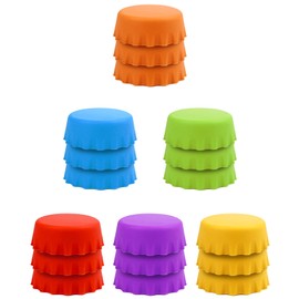 18 PCS Reusable Silicone Bottle Caps, 6 Vibrant Colors for Home Brew, Soft Drinks, Soda Bottles, Wine Bottles & More (Large)