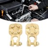 2Pcs Brass Battery Terminal Connector Car Top Post Clamp Set