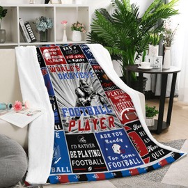 Football Blanket for Boys Men, Football Gifts for Football Lovers, Soft Warm Sport Football Blankets and Throws, Gifts for Football Players Lovers, Football Team Fans Blanket Gifts 50 X 60