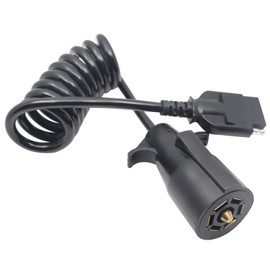 CARROFIX RV Blade 7 Vías Redonda a 5 Vías Pin Plano Remolque Cable Conector Adaptador de Enchufe para Campistas y Remolques Barcos - Longitud Utilizable 40"