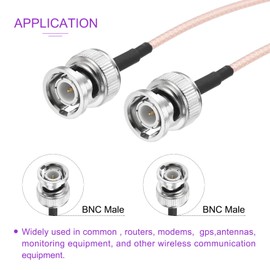 DMiotech 2 Pcs RG316 Coaxial Cable 24" BNC Male to BNC Male Connectors Adapter 50 Ohm Antenna Extension Cable for Router Antenna GPS LAN Common Devices