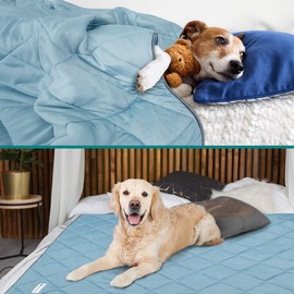 PetAmi PetAmi Premium Cooling Dog Blanket | Lightweight Fluffy Pet Throw Blanket Bed Cover for Dogs, Cat, Puppies | Pet Blanket Furniture Protector Couch Sofa | Reversible Fuzzy Cozy | 29x40, Dusty Blue