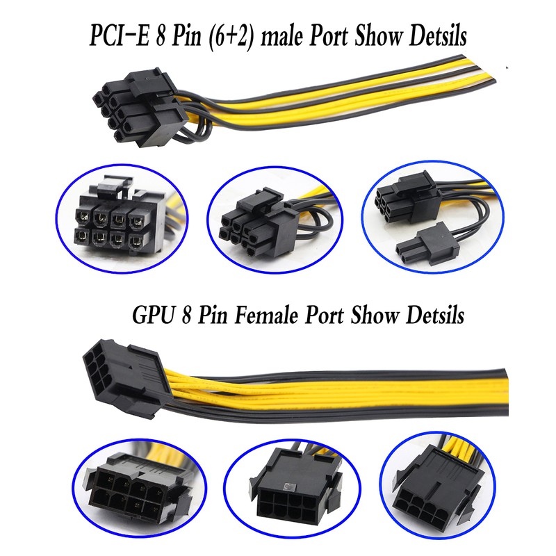 zdyCGTime 2 Pack 8 Pin PCI-E PCI Express Graphics Video