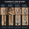 2-Piece 3D Adjustable Hidden Door Hinges, Concealed Cross Hinges for