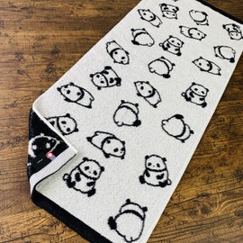 kainoo Imabari Towel Panda Face Towel, 13.4 x 31.5 inches (34 x 80 cm), Made in Japan, Imabari, 100% Cotton, Skin-friendly, Cute, 100% Cotton Pattern, Kindergarten, Nursery School, Camping